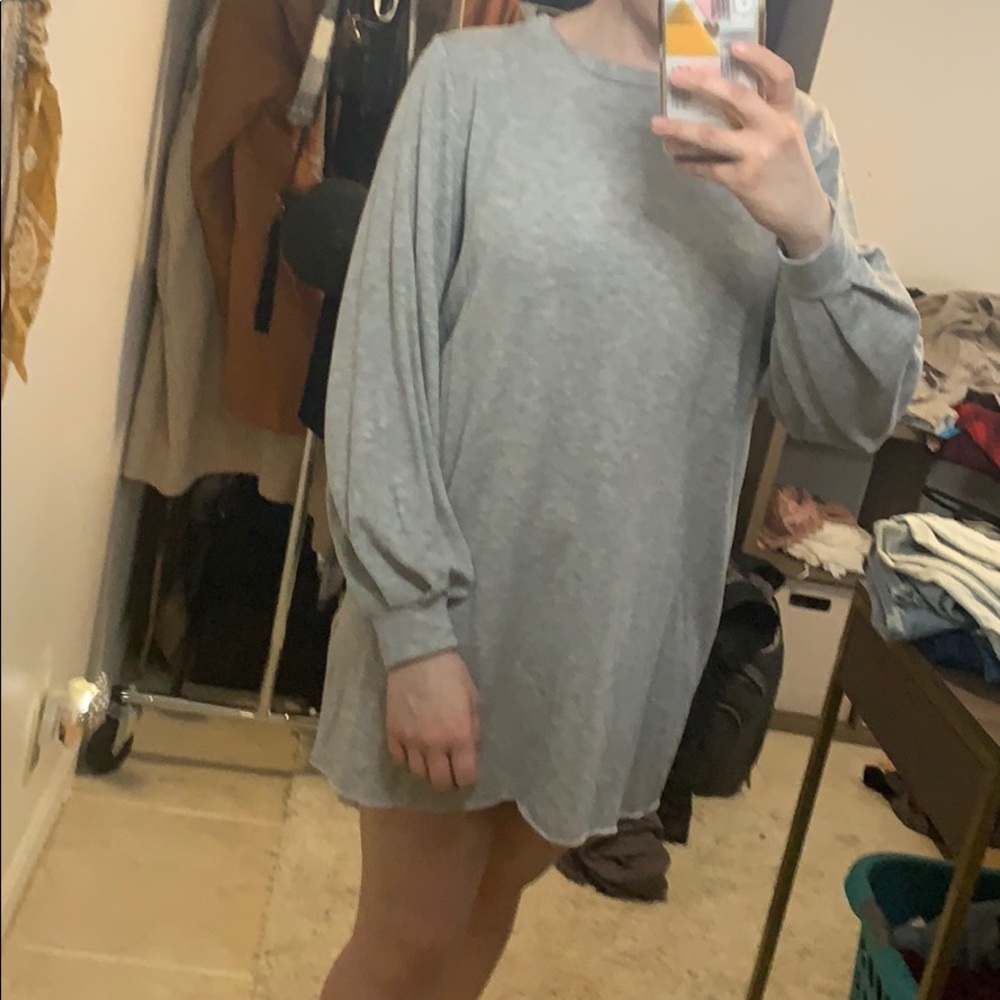Long sleeve jersey knit dress